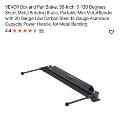 Box and Pan Brake, 36-Inch, Metal Bender 