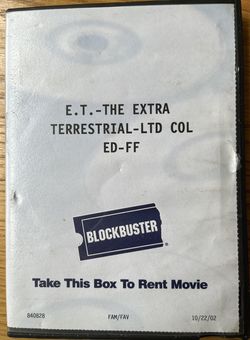 E.T. DVD