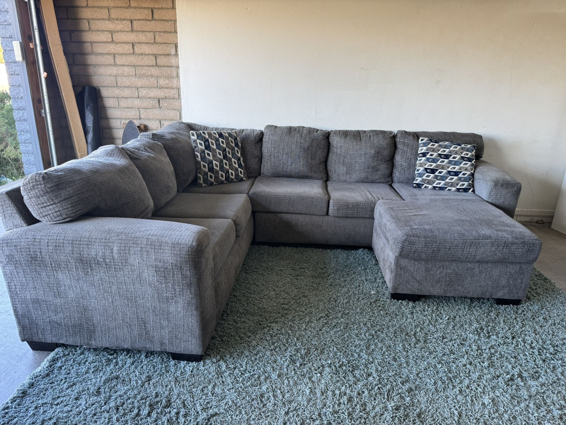 Gray Sectional Sofa Couch Sala
