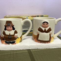 Pilgrim Coffee Mugs, Set If 2, “The Pilgrim Pair”, Publix