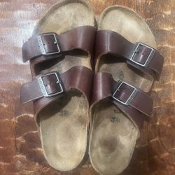 Birkenstock Sandals Brown Leather Size 44 
