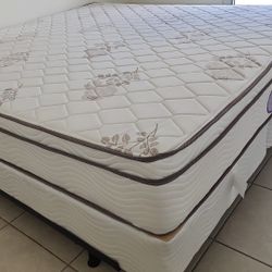 New Queen Mattress And Box Spring 2pc Bed Frame Is Not Included 
