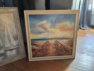 Beach Picture Of A Pier And Sunset 