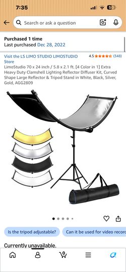 Limostudio 70” Curved Photography Reflector Kit with Stand – Like New