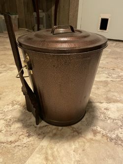 Fireplace Ash Can with Lid and Shovel