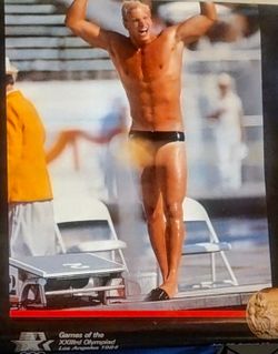 Original Original Vintage Poster: Steve Lundquist - Gold Medalist, Games of the XXIIIrd Olympiad, Los Angeles 1984