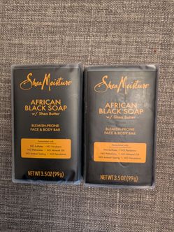 2 Shea Moisture African Black Soap Bars