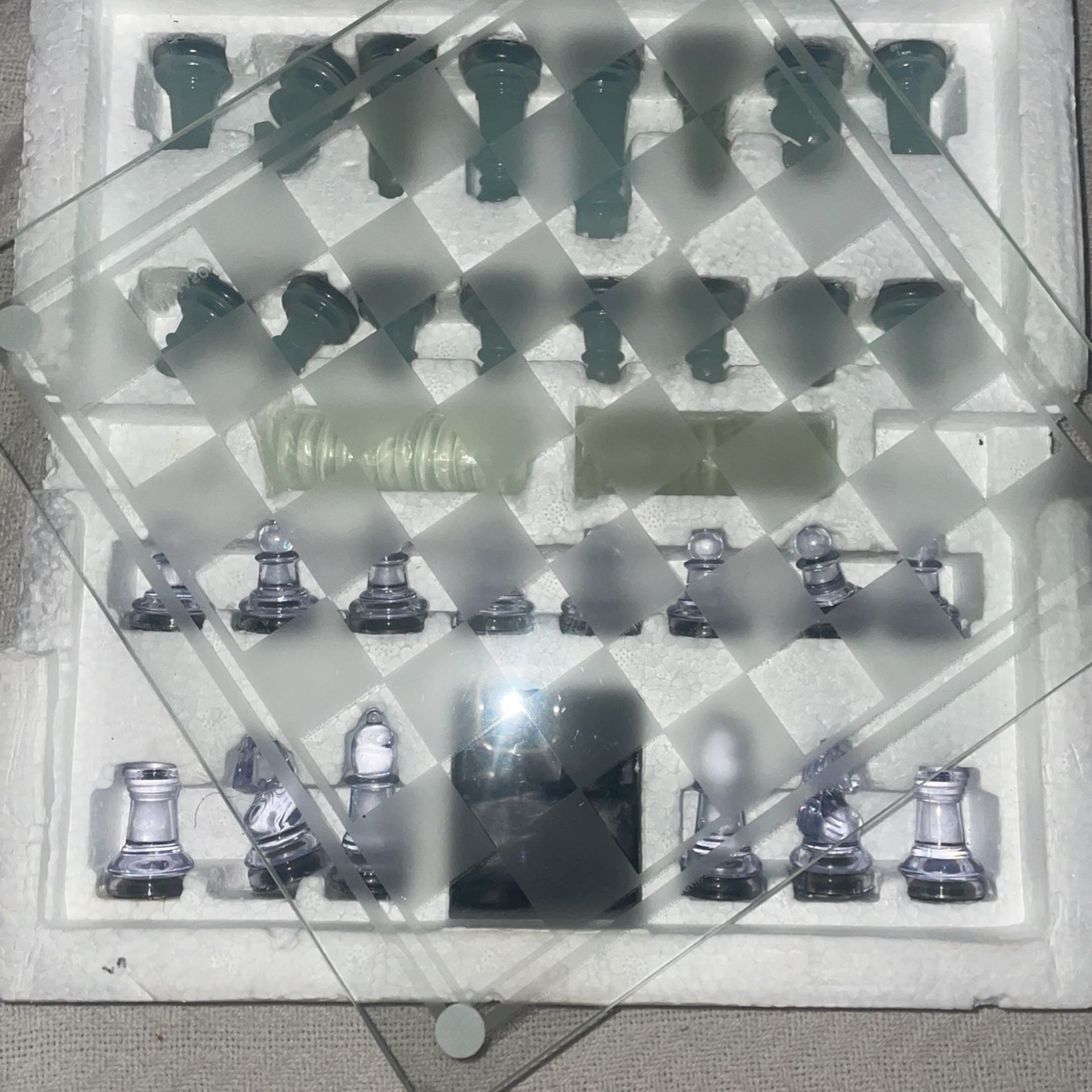 Chess/Checkers With Glass Board