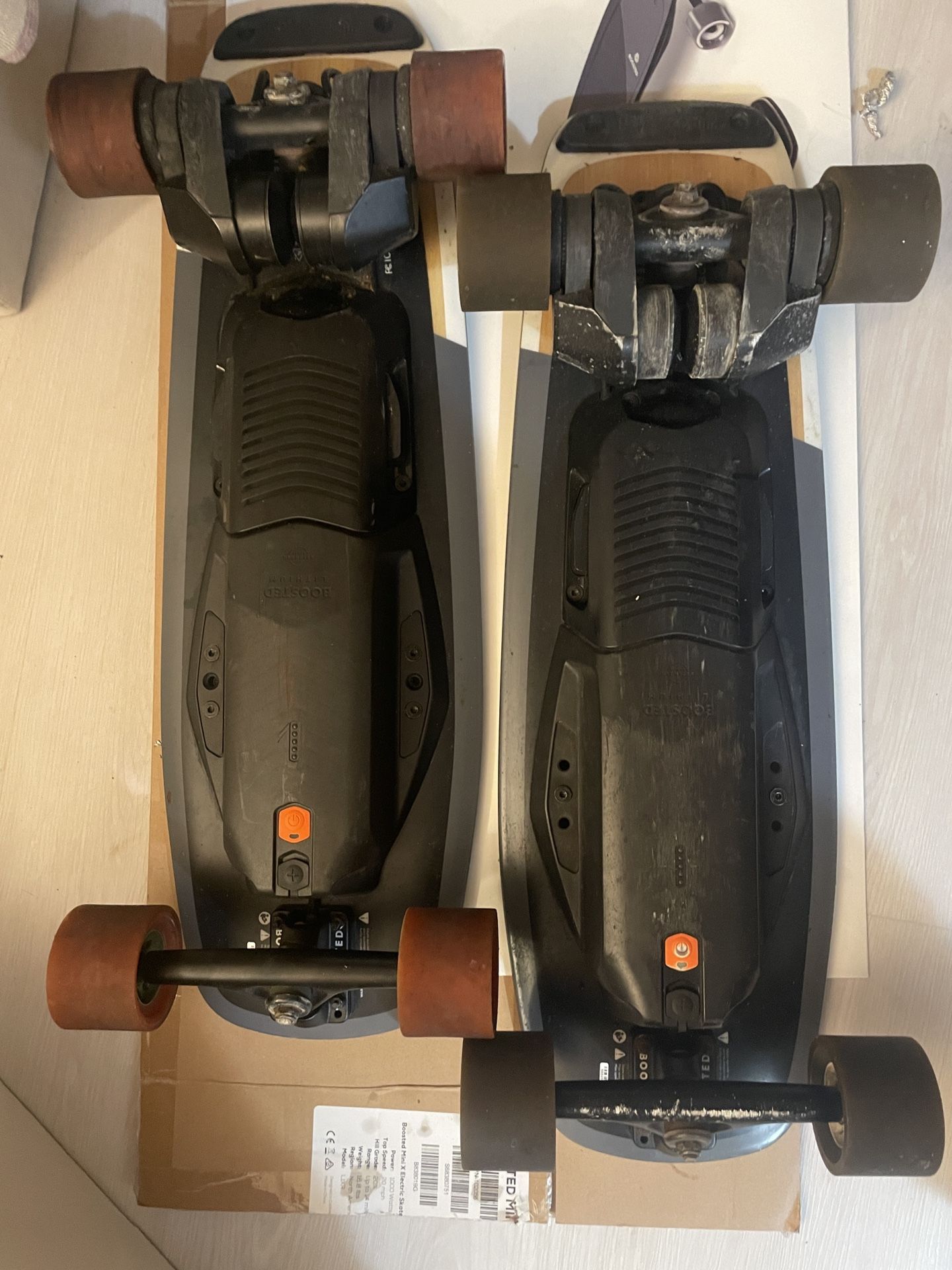 2 Boosted Mini X’s With Remotes,,, No Board Charger