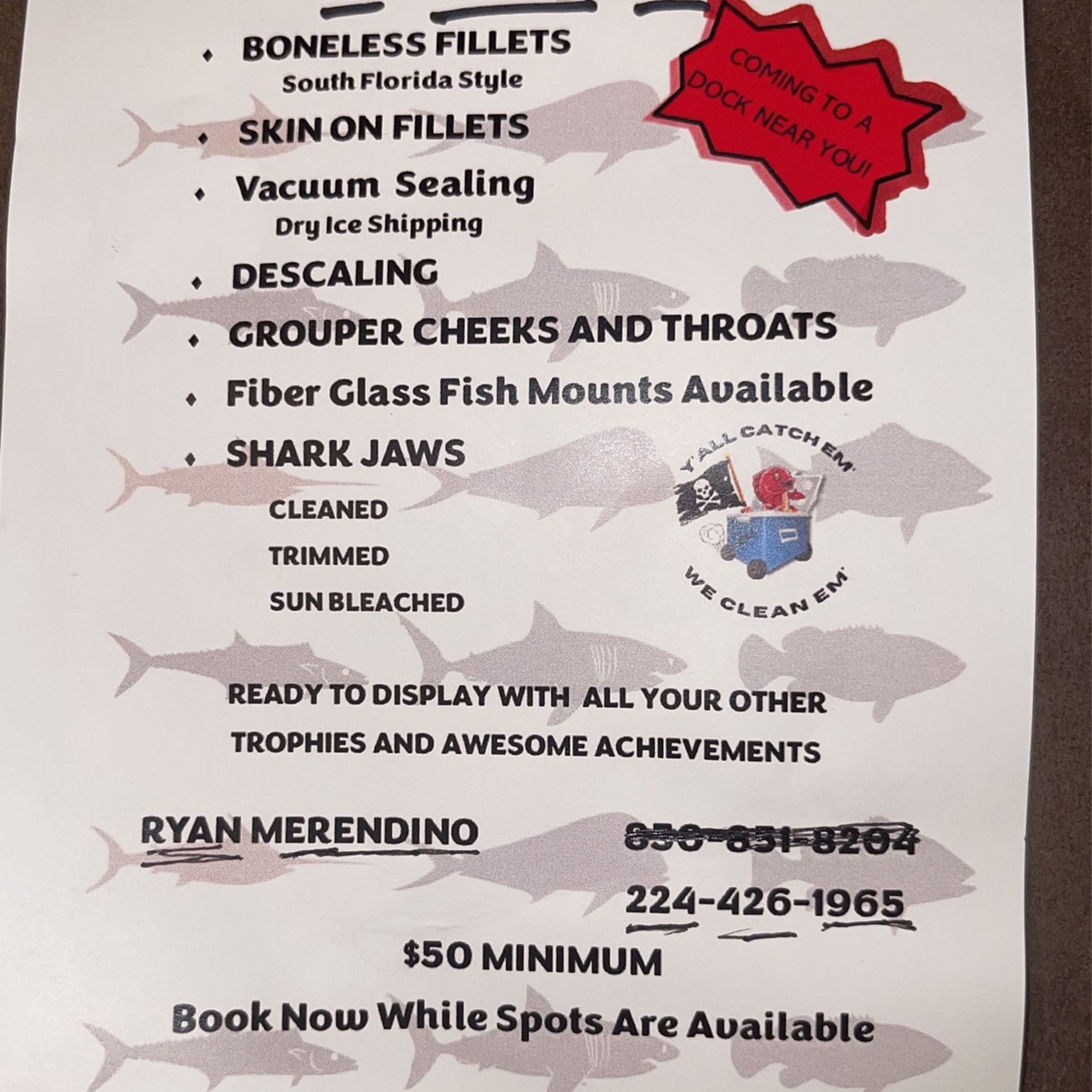 Mobile Fish cleaning  Ryan (contact info removed)