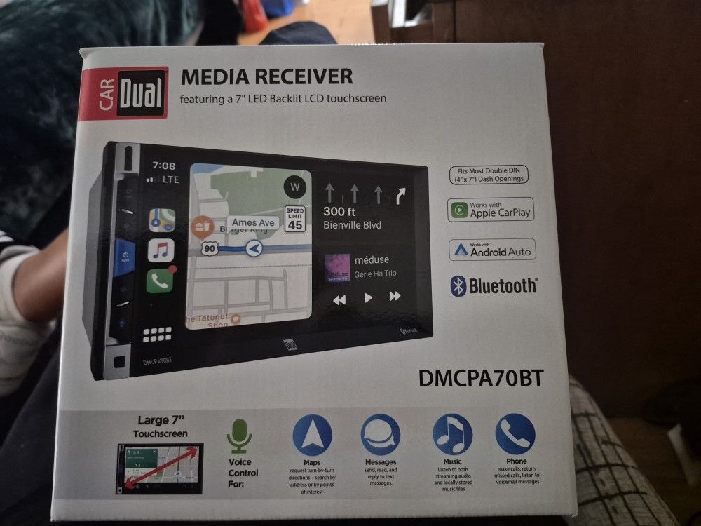 CAR DUAL MEDIA RECEIVER 7"BACKLIT LCD TOUCHSCREEN 