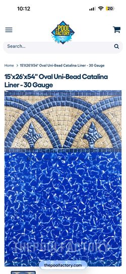 Above Ground Oval Uni-bead Pool Liner 15’ X 26’ X 54”