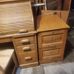 Desk filing cabinet and chair