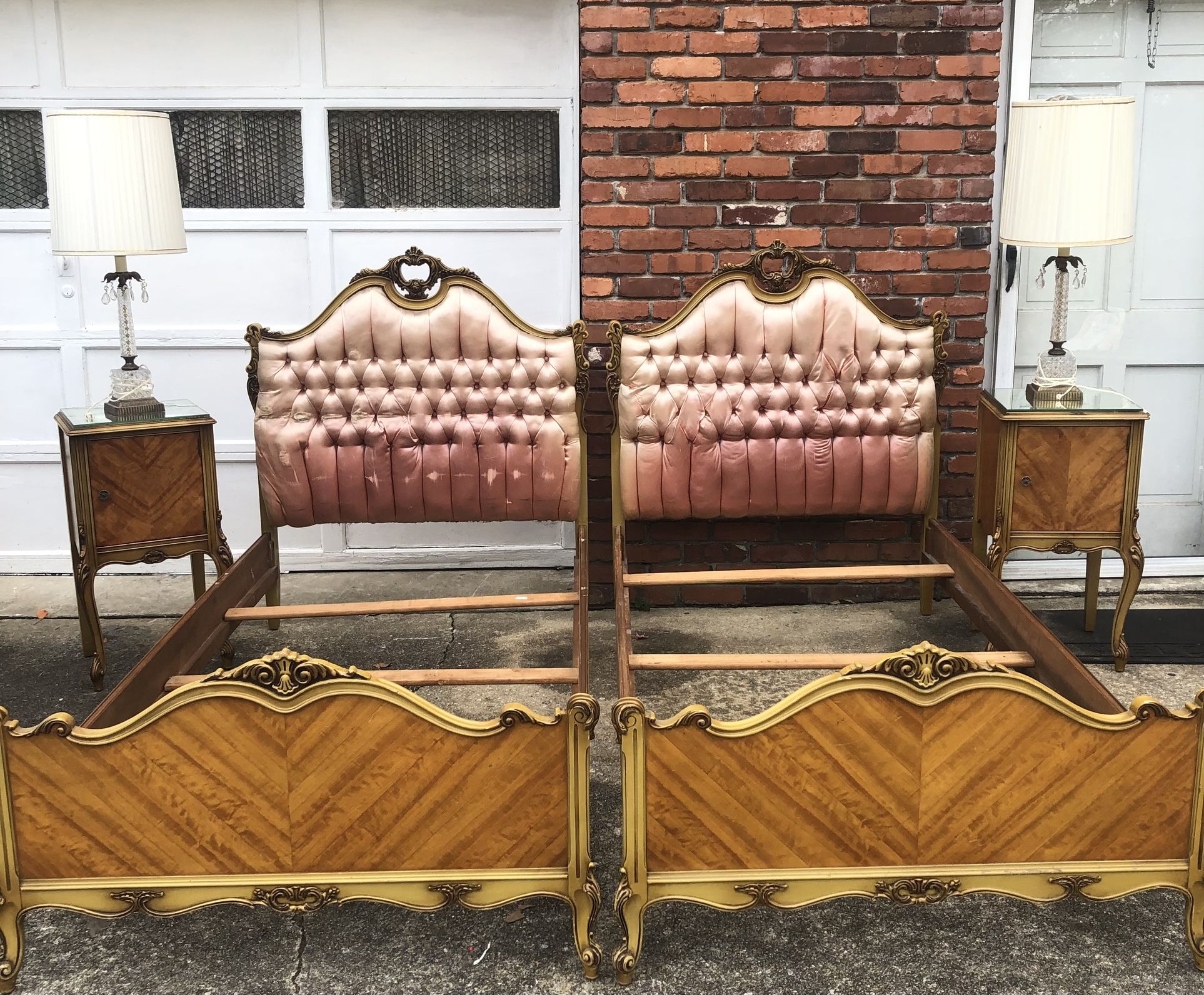French Provincial Twin Bedroom Set with Chest and Vanity