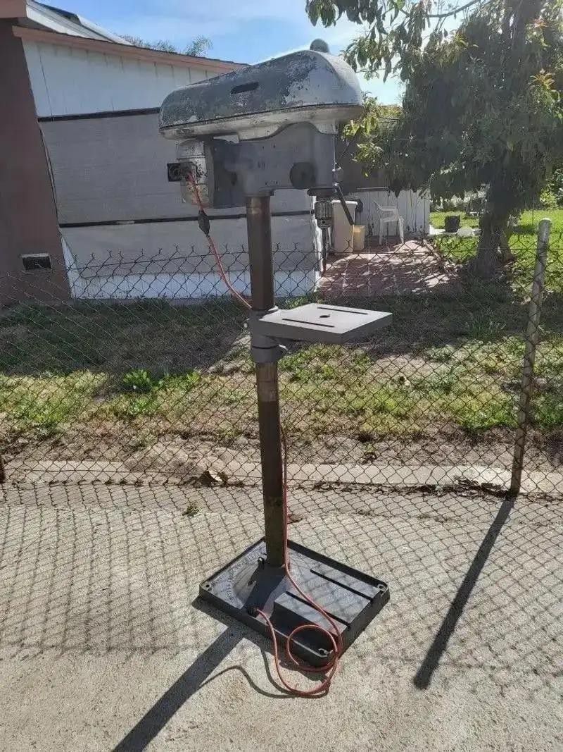 Buffalo Forge Company Drill Press Floor Model With Original Cast Aluminum Belt Cover