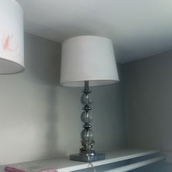 Glass Ball Chrome White Lamp 