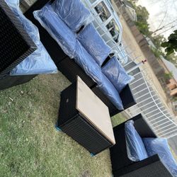 Patio Furniture Set Dark Blue