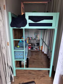 Aqua twin loft bed