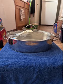 Princess House 18/10 stainless steel roaster pan w/lid
