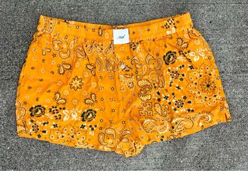 Kith Paisley Collins Swim Shorts Opulence SS23 Yellow Orange Bandana XXL