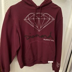 Maroon Diamond Hoodie Size Small