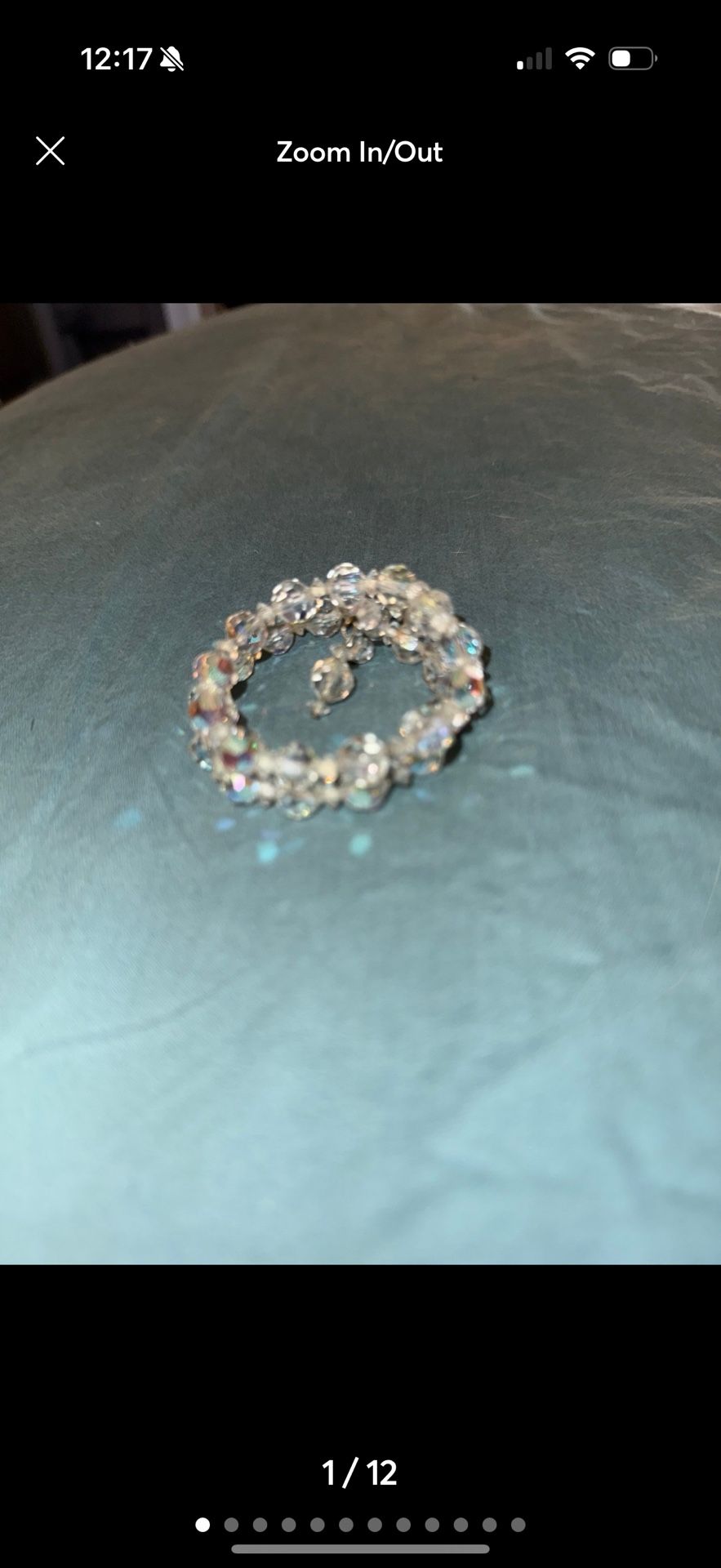 Vintage crystal bracelet Aurora Borealis crystal wrap-around bangle