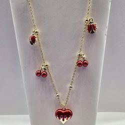 Cherry Necklace Gold Plated