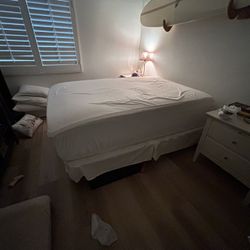 Queen Size Mattress and Bed Frame Free, Great Condition And Comfortable 