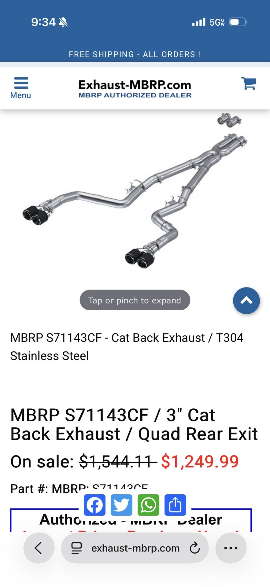 MBRP S71143CF /3" Cat Back Exhaust Challenger