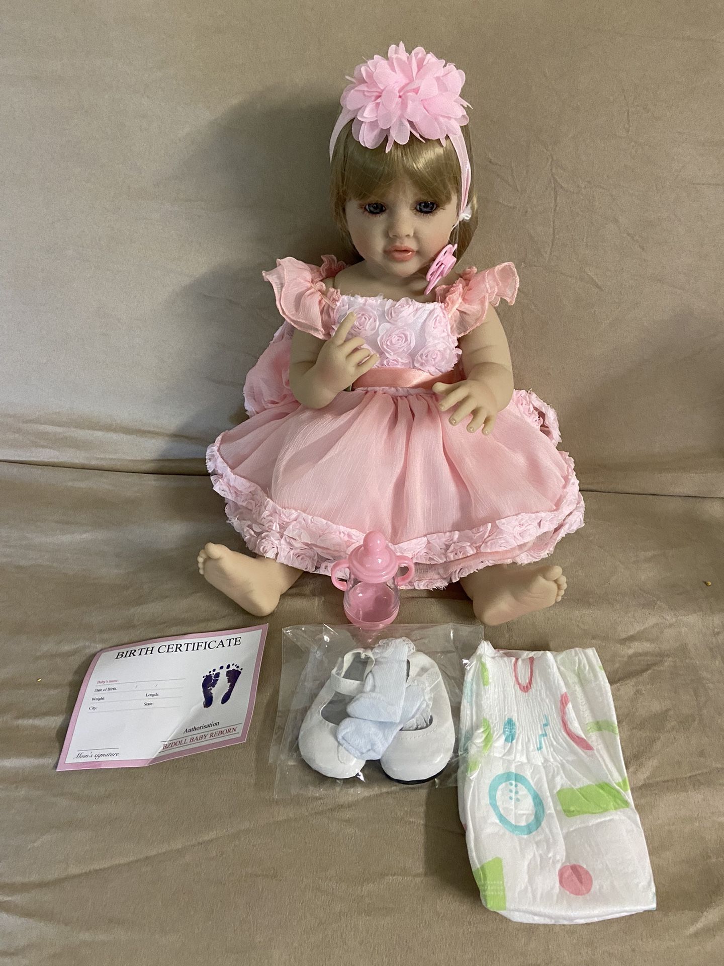 BZDOLL 55cm 22inch Reborn Baby Girl