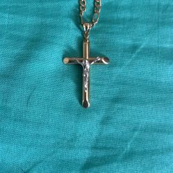 Gold necklace, and pendant