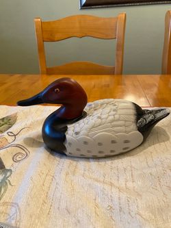 Vintage ceramic canvasback duck statue . 11x5.6 inch.
