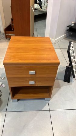 Wood Nightstand with Single Drawer
