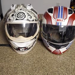 Icon and bell used motorcycle helmets