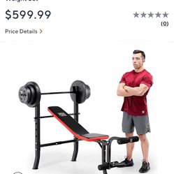 Marcy Pro Standard Weight Bench w/ Weights Sets