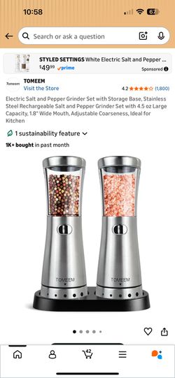 Electric Salt And Pepper Grinder Set