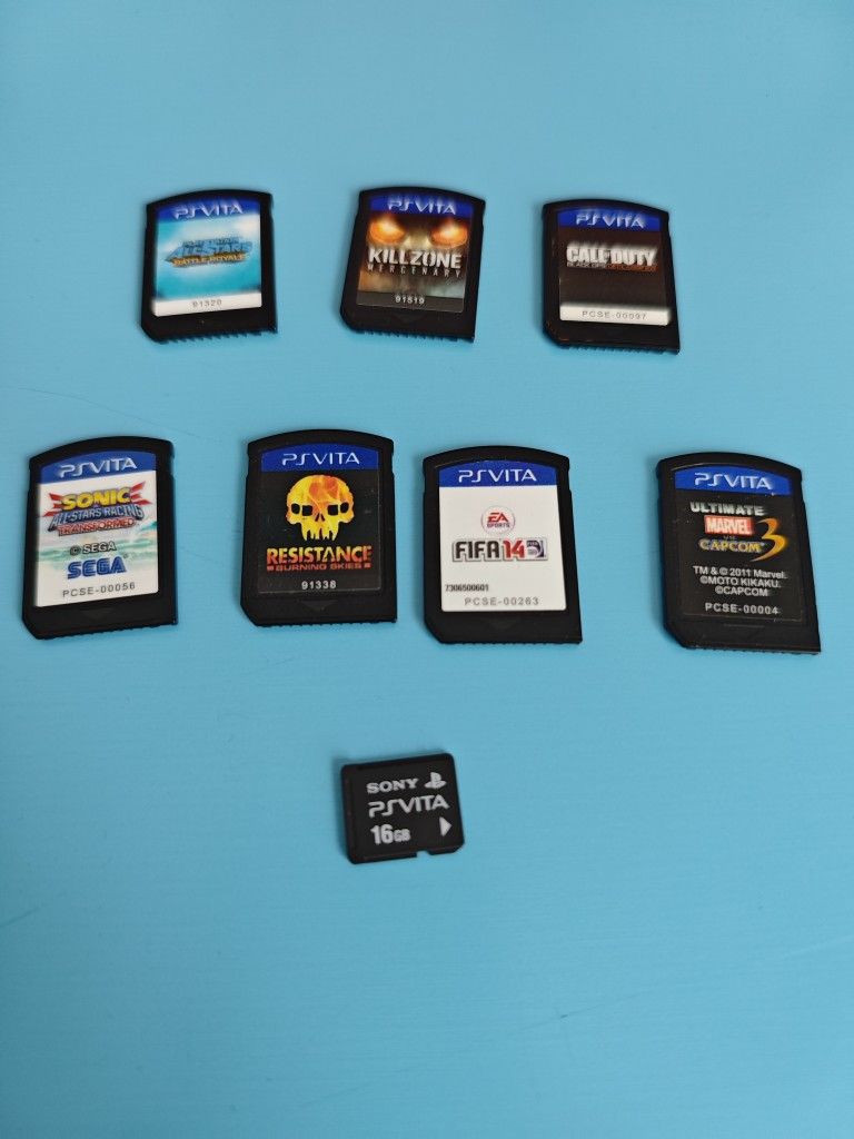 PS Vita games + 16GB Memory Card