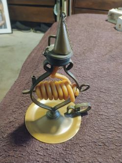 Antique Primitive Brass Wax Jack Seal w/ Snuffer