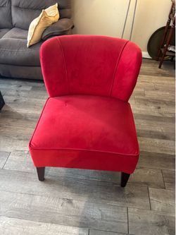 Red velvet sofa chair