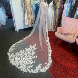 New Ivory Embroidered Cathedral Wedding Veil