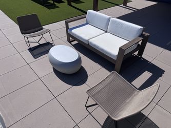 West Elm 4pc Outdoor Set w/ Sofa, 2 Chairs, Table
