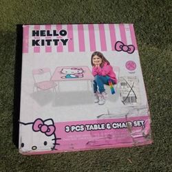 Hello Kitty Kids' 3-Piece Table and Chairs Set, Pink