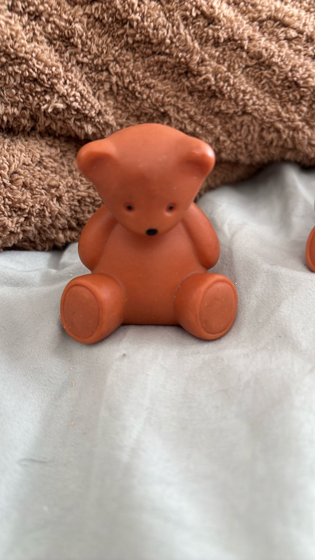 RARE! VINTAGE LITTLE TIKES DOLLHOUSE BROWN TEDDY BEAR FOR BABY 2 1/2" TALL