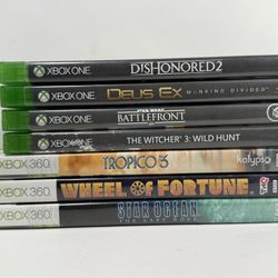 Xbox One 360 Game Lot • Star Wheel Tropical Witcher Battlefront Dues Ex Dishonor