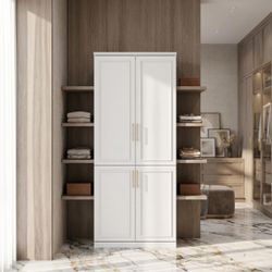 New White Large Wardrobe Cloest Armoire Clothing Cabinet