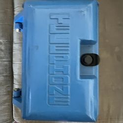 Allen Tel Products Santa Ana, Calif - vintage blue telephone box