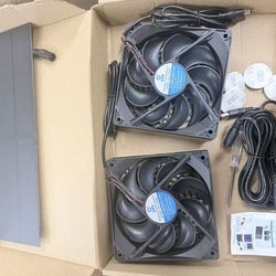 Solar Fan Kit (Includes 2 Waterproof Fans) — Intake/Exhaust Fans for Outdoor Backyard Chicken Coops, Greenhouses, Doghouses, and Pet Houses
