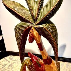 Hand carved solid wood wall art with dimensions H23xL11xD2 inch Lbs3. This is a beautiful item in excellent like new condition Item# 277 Lbs 3