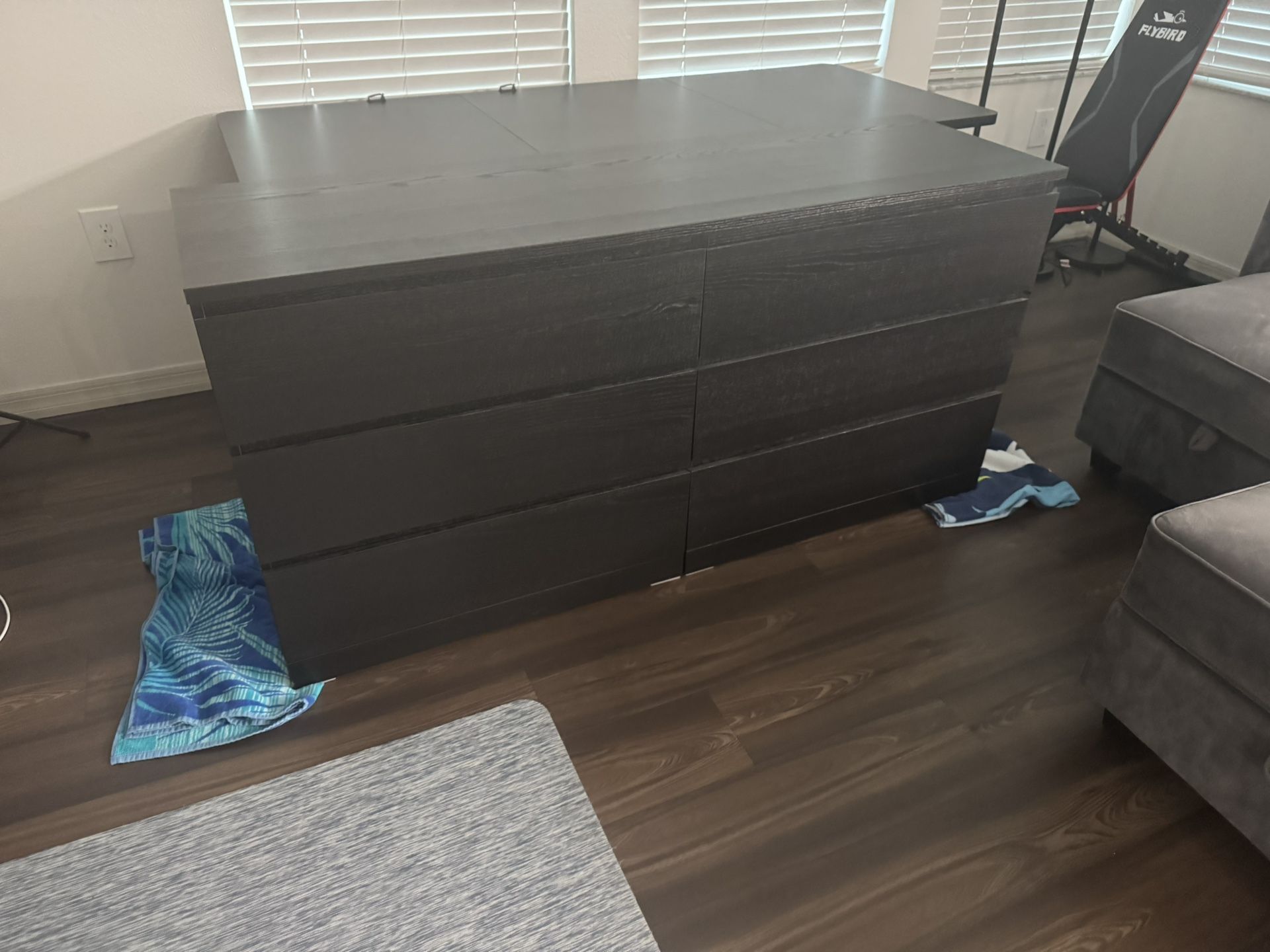 Storage Dresser 63” Wide 6 Drawers