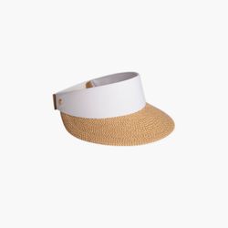 Eric Javits Champ Straw Visor – Peanut/White